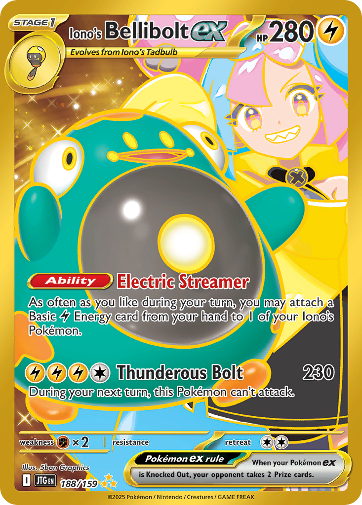 Iono's Bellibolt ex - Journey Together - 188/159 - Holofoil