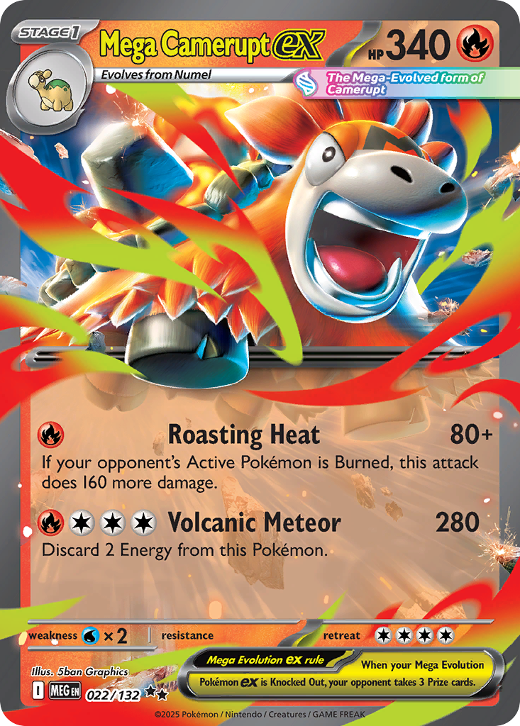 Mega Camerupt ex - Mega Evolution - 022/132 - Holofoil