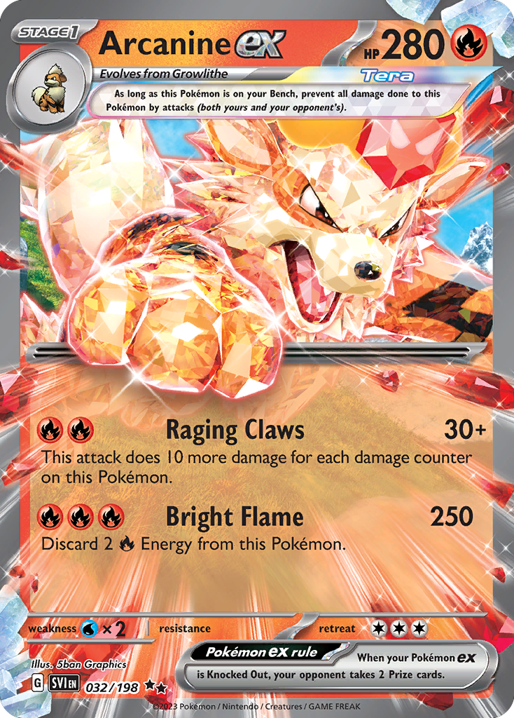 Arcanine ex - Scarlet & Violet - 032/198 - Holofoil