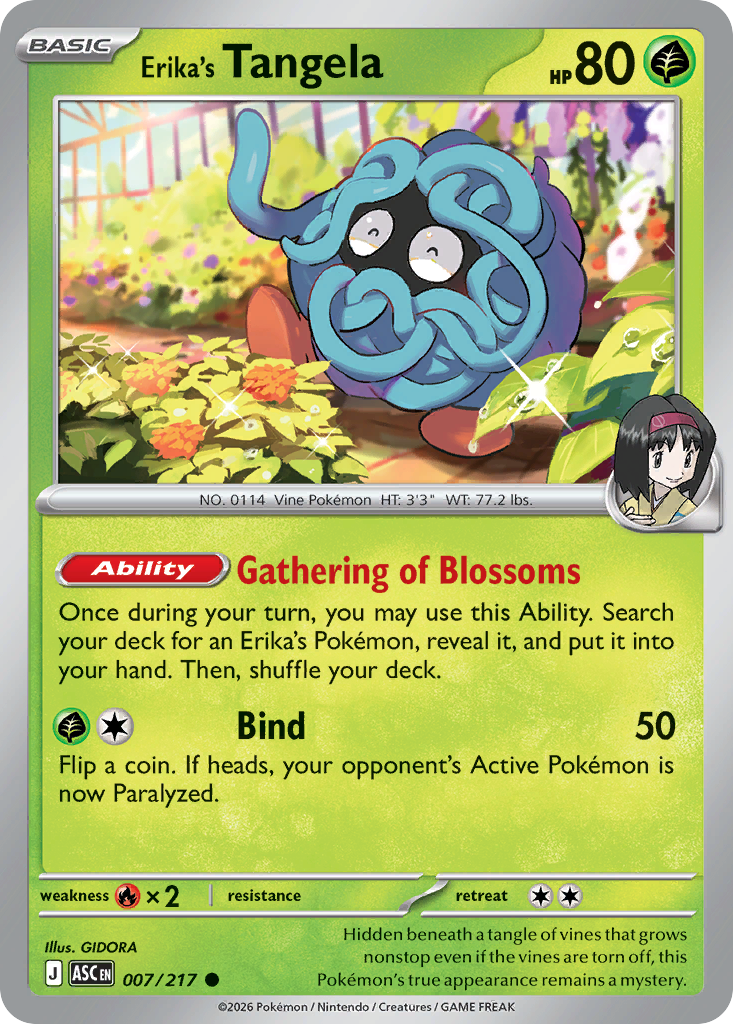 Erika's Tangela - Ascended Heroes - 007/217 - Cosmos Holofoil